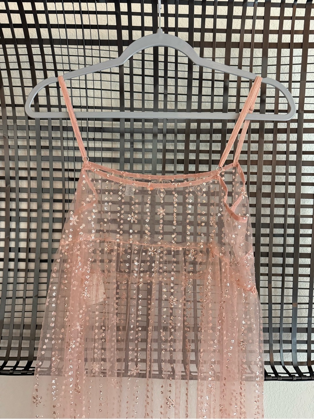 Free People Blush Pink Sequin Lace Maxi Dress - Picture 6 of 7